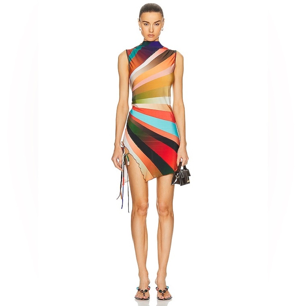 SIEDRES Nisha Sun Ray Printed Dress in Multi XSmall Womens Mini Backless